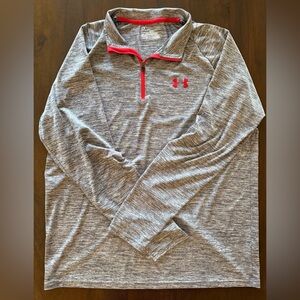 LG Gray and Red Quarter-Zip Pullover